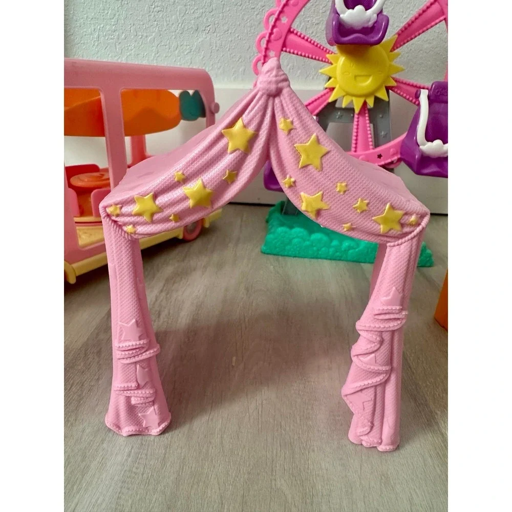 Chelsea Toy Carnival Playset Pink RV Ferris Wheel Tent Stand Mermaid Door Hanger